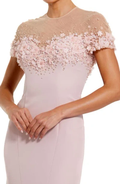 Mac Duggal 11867 Beaded Long Mermaid Formal Evening Dress In Pink