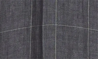 Berle Windowpane Check Linen Pants In Gray