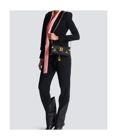 Balmain Pochette B-buzz 23 In Pelle Di Vitello In Black
