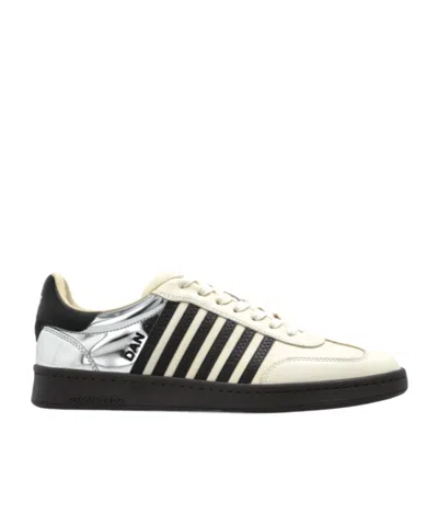Dsquared2 Man Sneakers Ivory Size 8 Leather