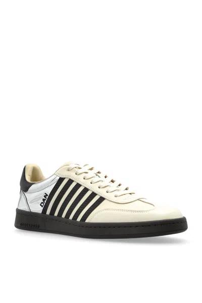 Dsquared2 Man Sneakers Ivory Size 8 Leather