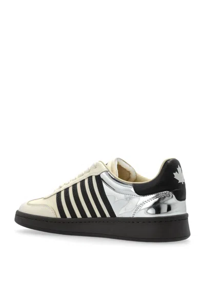 Dsquared2 Man Sneakers Ivory Size 8 Leather