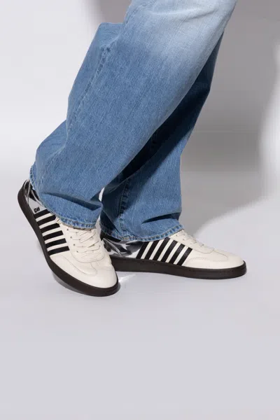 Dsquared2 Man Sneakers Ivory Size 8 Leather