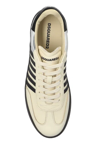 Dsquared2 Man Sneakers Ivory Size 8 Leather