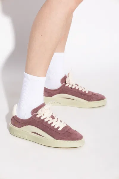 Dsquared2 Suede Low-top Sneakers In Burgundy