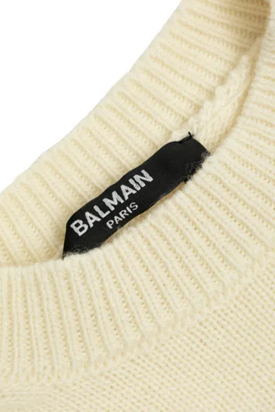 Balmain Logo Sweater In Neutral