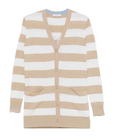 Max Mara Maxmara Women Fiemme - Long Striped Wool Cardigan