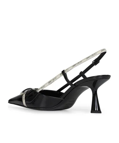 Jimmy Choo Leather Camila Pumps Glossy Finish In Black