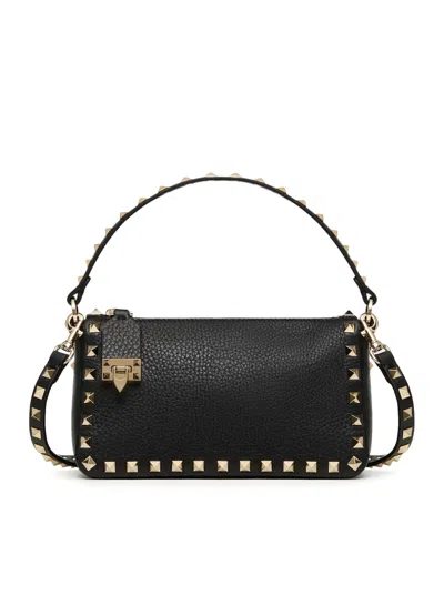 Valentino Small Rockstud Shoulder Bag In Grained Calfskin