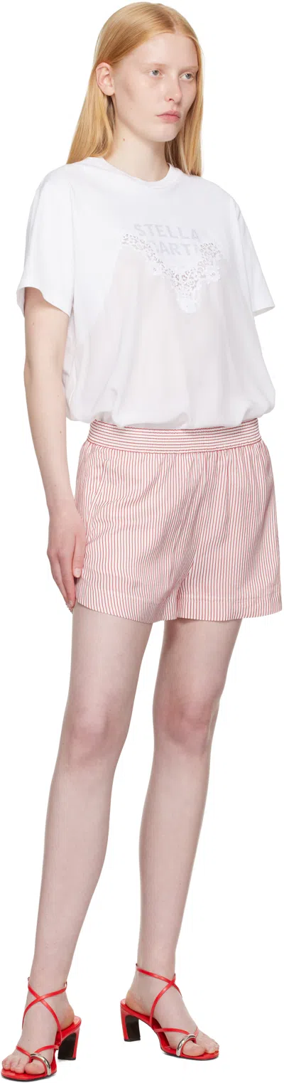 Stella Mccartney Embroidered Striped Organic Silk Shorts