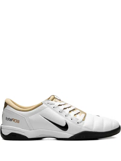 Nike T90 Metallic Leather Sneakers In White