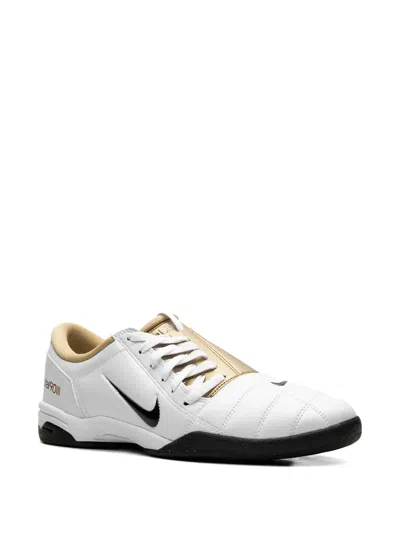 Nike T90 Metallic Leather Sneakers In White