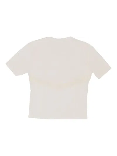 Callipygian Lace-trim T-shirt In White