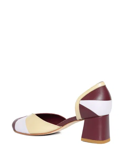 Sarah Chofakian 40mm Geometric Colourblock Pumps In Red