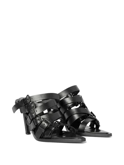 Ann Demeulemeester Nel High Heeled Mules With Belts In Multicolor