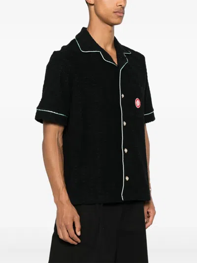 Casablanca Mens Towelling Monogram Shirt In Black