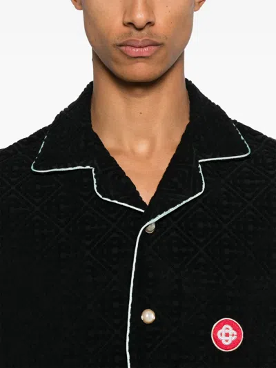 Casablanca Mens Towelling Monogram Shirt In Black