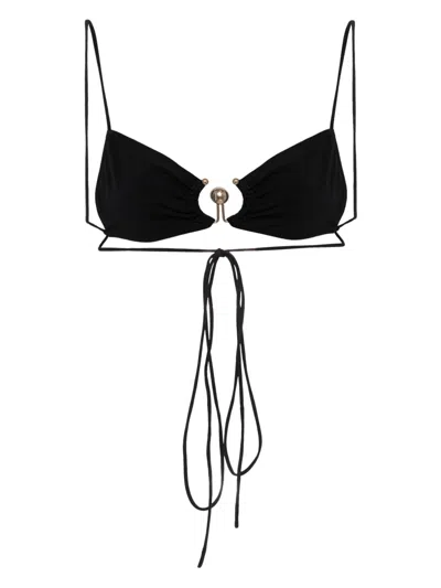 Christopher Esber Ruched Orbit Triangle Bikini Top