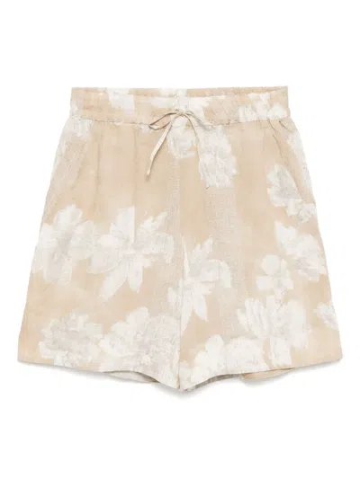 Transit Floral-printed Shorts In Brown