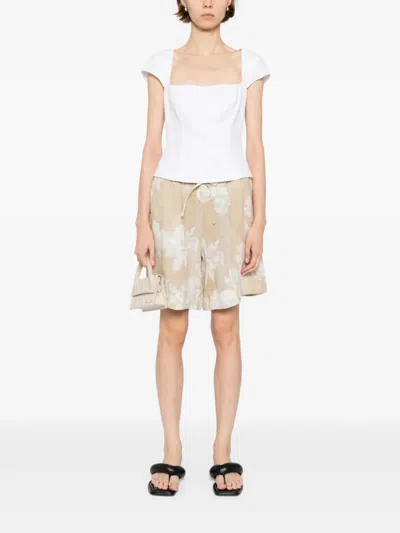 Transit Floral-printed Shorts In Brown