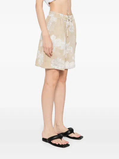 Transit Floral-printed Shorts In Brown