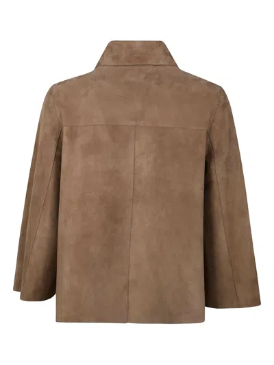 The Jackie Leathers Off-centre Zip Jacket In Neutral