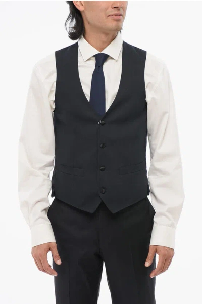 Corneliani Virgin Wool Leader Vest With Five Buttons