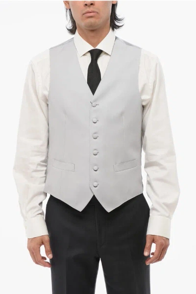 Corneliani 6 Buttons Wool Vest With Jetted Pockets
