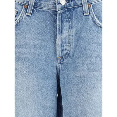 Agolde Baggy Denim Shorts In Blue