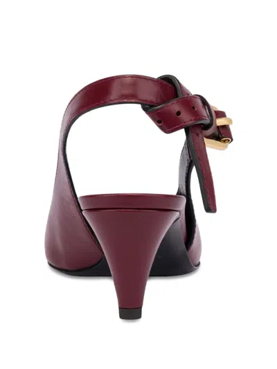 皮质裹踝高跟鞋