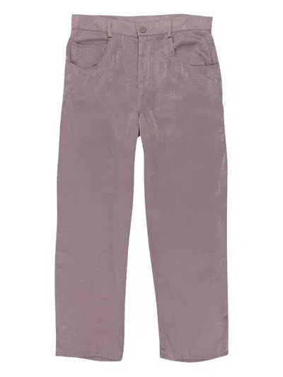 Callipygian Satin Trousers In Purple