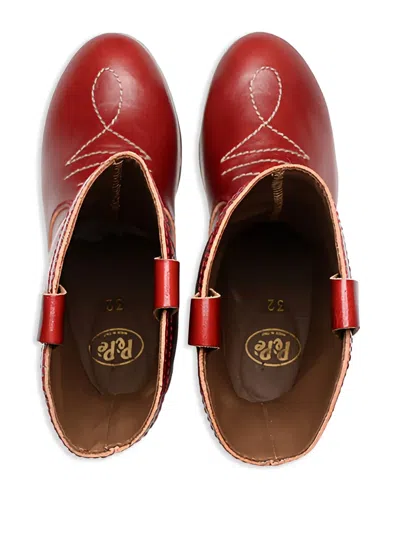 Pèpè Leather Western-style Boots In Red