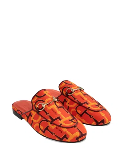 Gucci Princetown Canvas Mule In Orange