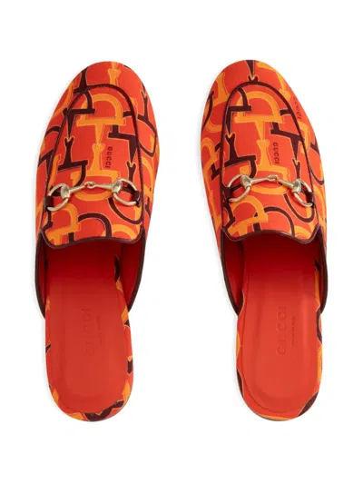 Gucci Princetown Canvas Mule In Orange