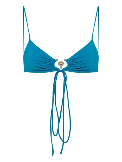 Christopher Esber Ruched Orbit Triangle Bikini Top