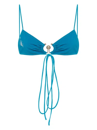 Christopher Esber Ruched Orbit Triangle Bikini Top