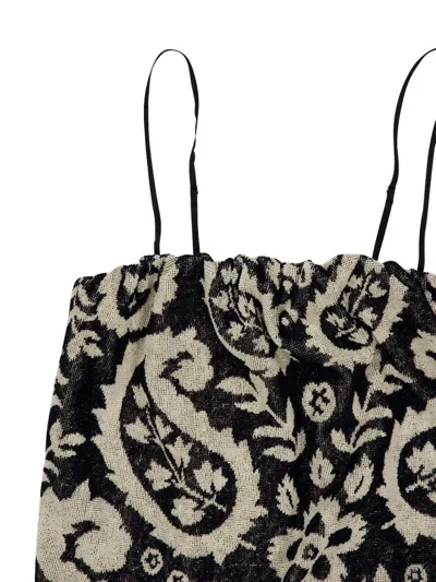 Zimmermann Rhiannon Cotton Toweling Mini Dress In Black