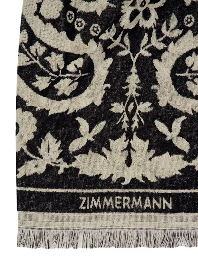 Zimmermann Rhiannon Cotton Toweling Mini Dress In Black