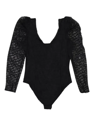 Callipygian Lace Bodysuit In Black