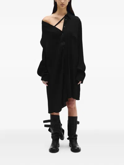 Ann Demeulemeester Halina Drop Shoulder Shirt Dress In Multicolor