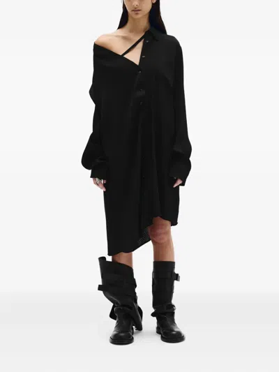 Ann Demeulemeester Halina Drop Shoulder Shirt Dress In Multicolor