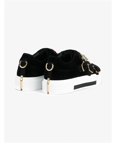 Shop Alexander Mcqueen Embroidered & Embellished Velvet Sneakers