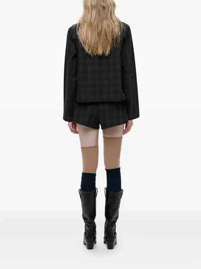 Mainless Plaid Button-front Shorts