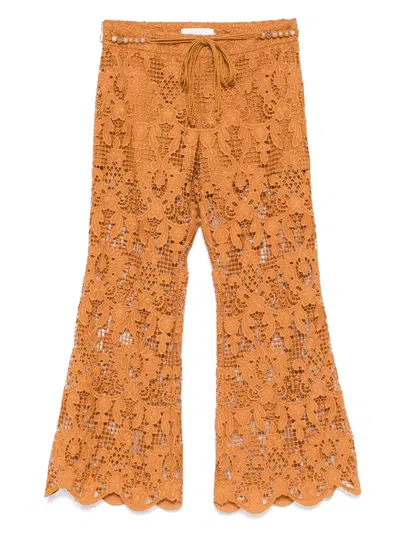 Zimmermann Orange Lace Coco Pant