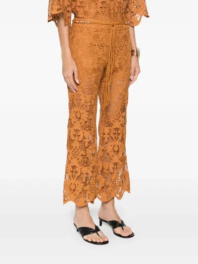 Zimmermann Orange Lace Coco Pant