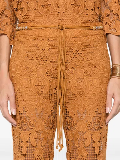 Zimmermann Orange Lace Coco Pant