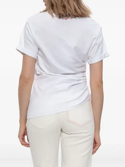 Victoria Beckham Inverted-pleats Cotton T-shirt In White