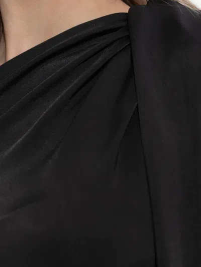 Victoria Beckham Asymmetric Cut Out Crewneck Top In Black