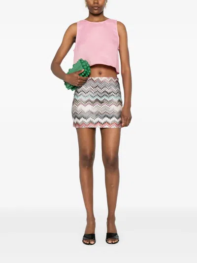 Missoni Handcrafted Zigzag Patterned Above-the-knee Skirt In Multi