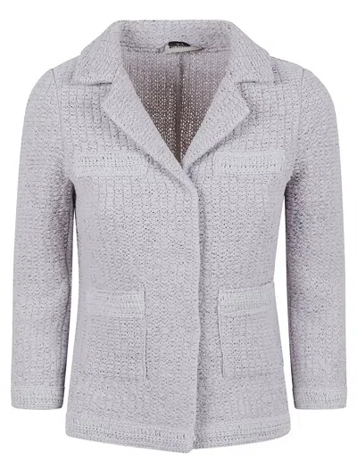 Charlott Grey Lightweight Jacket With Classic Collar In Gray
